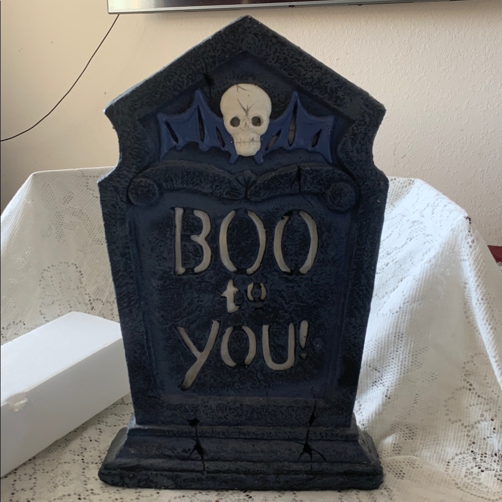 Halloween Home Accents Light-Up Tombstone vintage 22”X14” - Picture 4 of 8